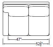 LEFT ARM LOVESEAT