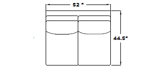 ARMLESS CONNECTING LOVESEAT