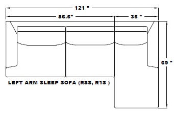 LEFT ARM SLEEPER SOFA
