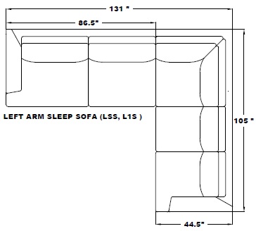 LEFT ARM SLEEPER SOFA