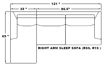 RIGHT ARM SLEEPER SOFA