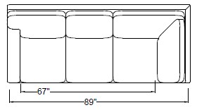 RIGHT ARM CORNER SLEEPER SOFA