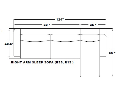 LEFT ARM SLEEPER SOFA