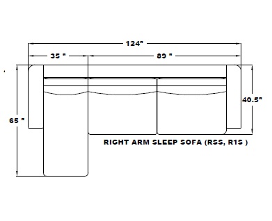 RIGHT ARM SLEEPER SOFA