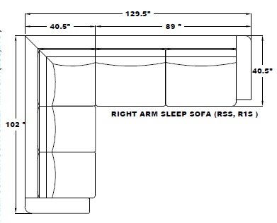 RIGHT ARM SLEEPER SOFA