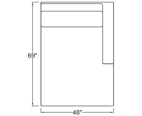 Right Arm Double Chaise Freestanding
