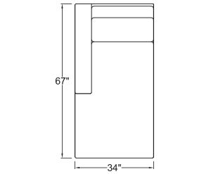Left Arm Chaise Freestanding 