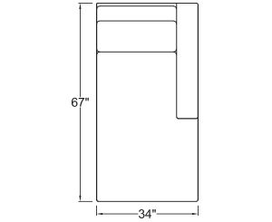 Right Arm Chaise Freestanding
