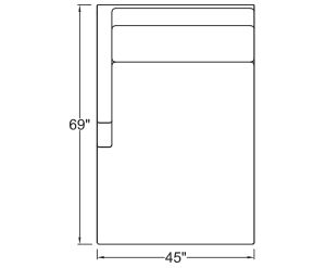 Left Arm Double Chaise Freestanding