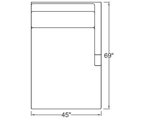 Right Arm Double Chaise Freestanding