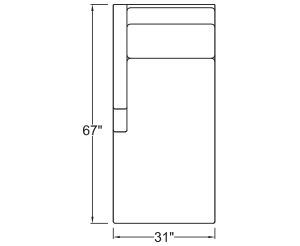 Left Arm Chaise Freestanding 