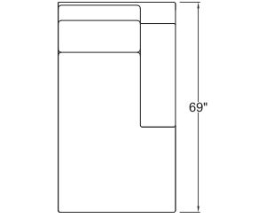 Right Arm Chaise Freestanding