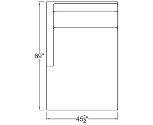 Left Arm Double Chaise Freestanding