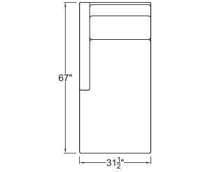 Left Arm Chaise Freestanding 