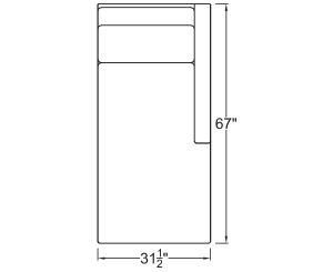 Right Arm Chaise Freestanding