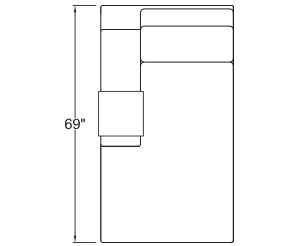 Left Arm Chaise Freestanding 