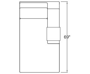 Right Arm Chaise Freestanding