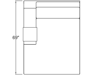 Left Arm Double Chaise Freestanding
