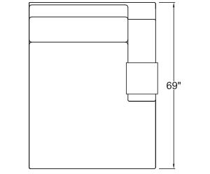 Right Arm Double Chaise Freestanding