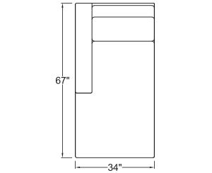 Left Arm Chaise Freestanding 