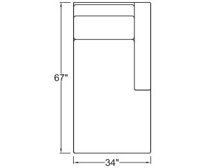 Right Arm Chaise Freestanding