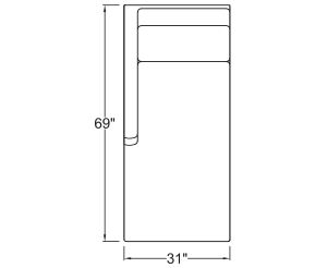 Left Arm Chaise Freestanding 