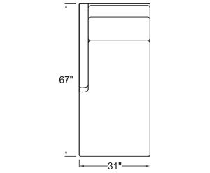 Left Arm Chaise Freestanding 