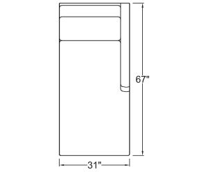 Right Arm Chaise Freestanding