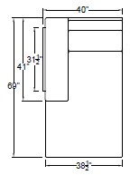 Left Arm Chaise Freestanding 