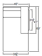 Right Arm Chaise Freestanding