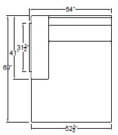 Left Arm Double Chaise Freestanding