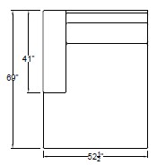 Left Arm Double Chaise Freestanding