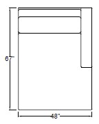 Right Arm Double Chaise Freestanding