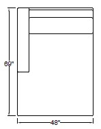 Left Arm Double Chaise Freestanding