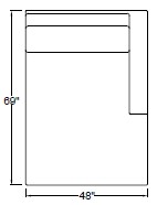 Right Arm Double Chaise Freestanding