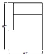 Left Arm Double Chaise Freestanding