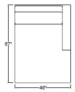 Right Arm Double Chaise Freestanding