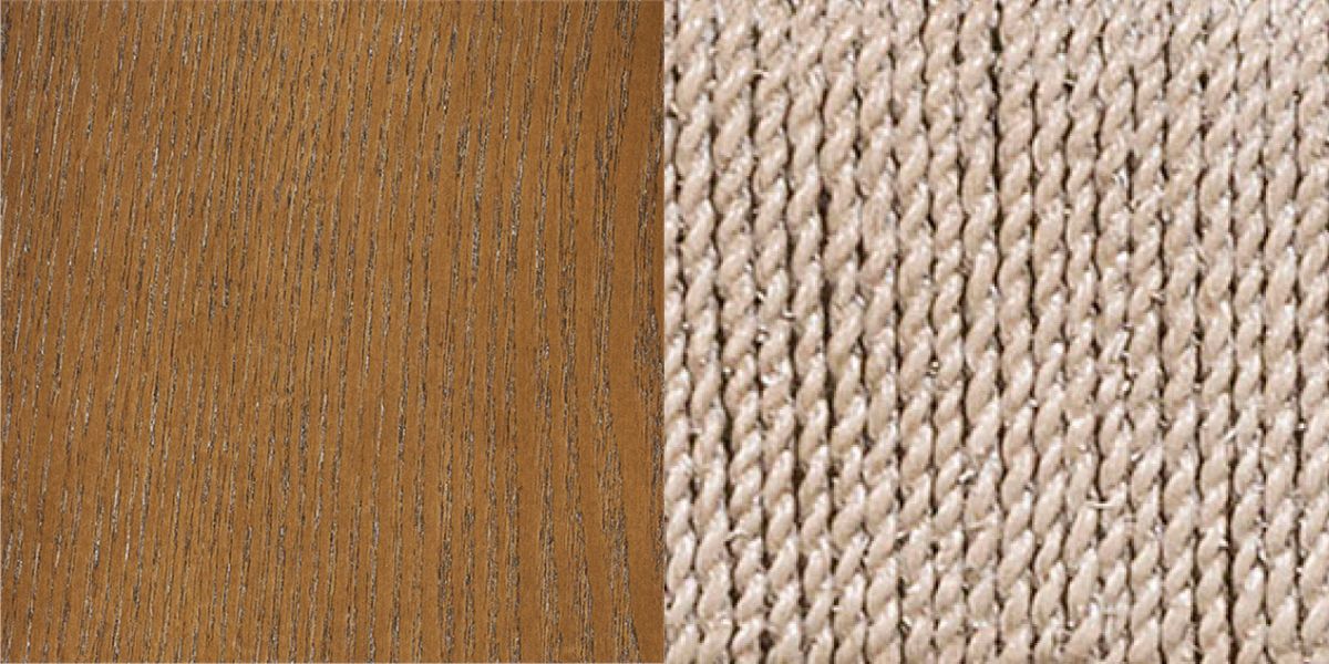 Praline on wood with Linen on abaca rope